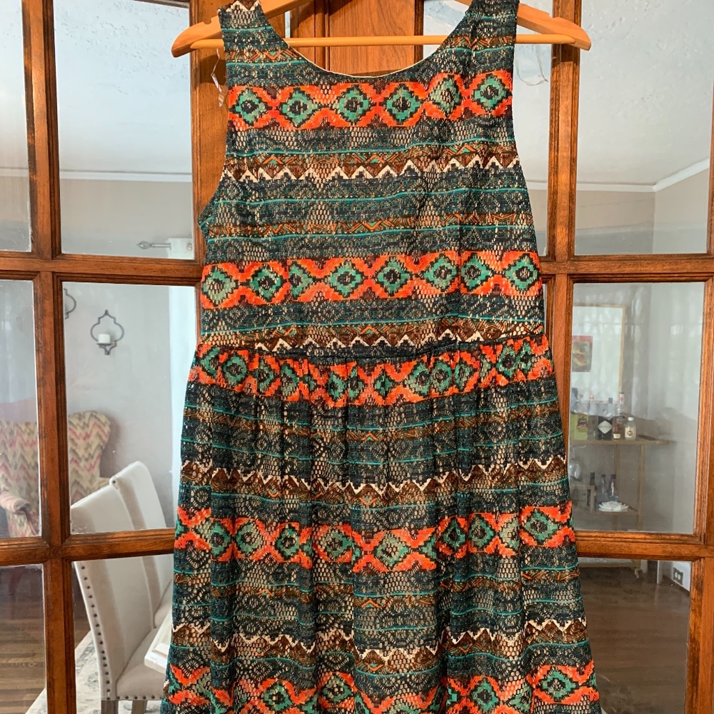 Xhilaration Patterned Knee Length Tank Top Dress